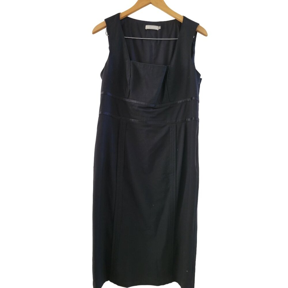 Badgley Mischka Black wool blend dress size 12 guest Party Cocktail